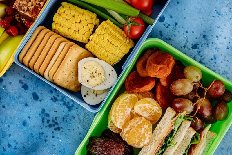crackers et fruits